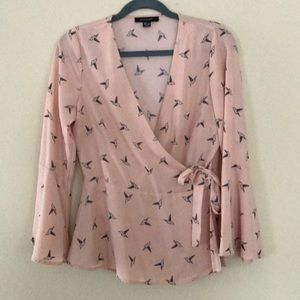 Bird wrap blouse